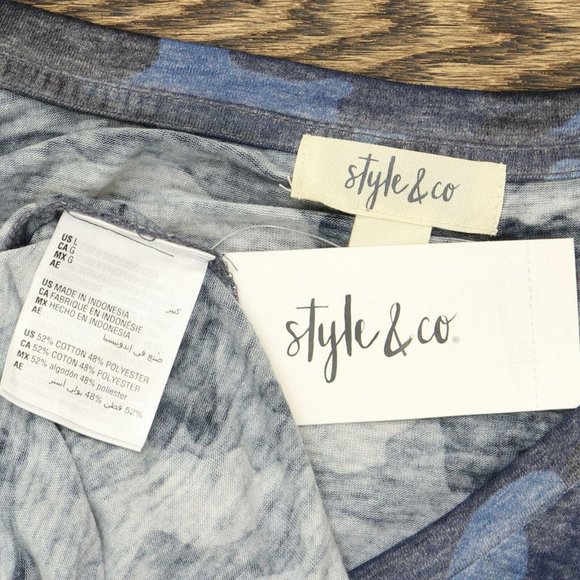 NWT Retro Look V-Neck T-Shirt Small Oceana Camo - Picture 5 of 8